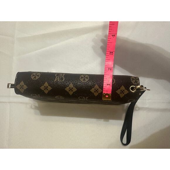 Charisma Via Monogrammed Brown Wallet Wristlet with Gold Hardware - Picture 7 of 8